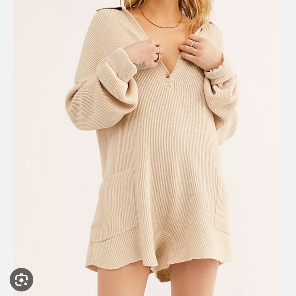 Free people picnic sweater knit romper